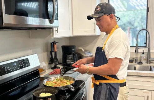 Fresh food prepared in the community kitchen